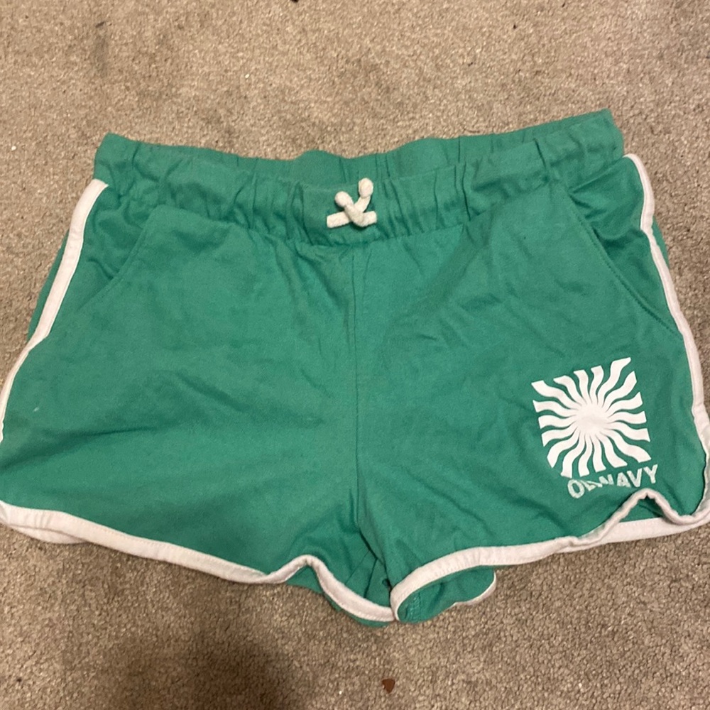 old navy shorts with a white sunset on the front of the shorts